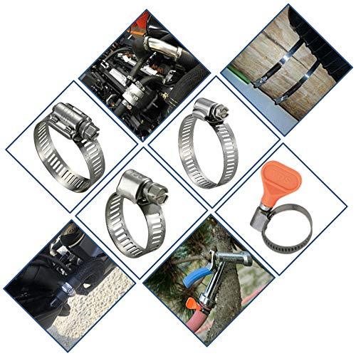 YDS 38 Pieces Butterfly Hose Clamps Assortment Kit, Stainless Steel W2
