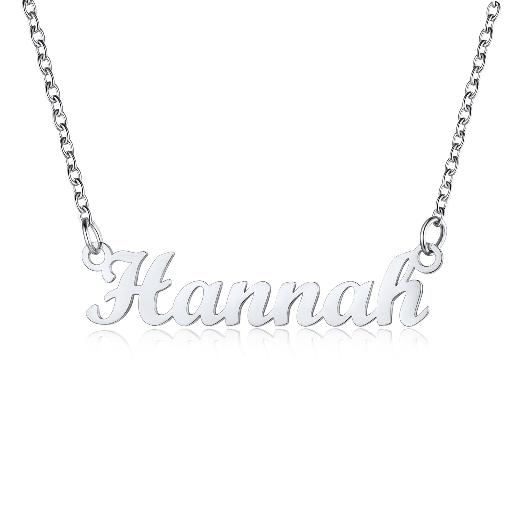 U7 Hannah Necklace Women Name Jewellery Silver Choker Pendant Letter Necklaces — image 1