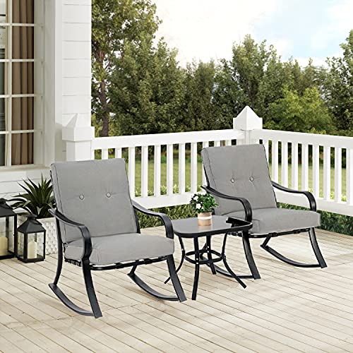 Oakmont Outdoor Furniture 3 Piece Conversation Bistro Set Rocking