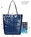 Borgasets New Lady's Genuine Leather Casual Vinatge Top Handle Tote Shoulder Bag Satchel Purse Handbag for Women (Blue-2)