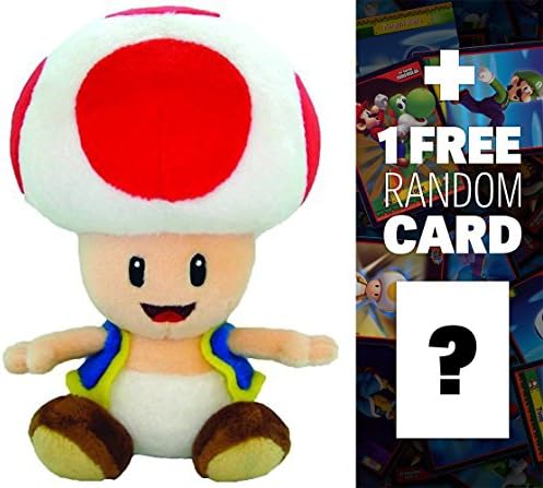 Toad: ~6" Super Mario Bros Mini-Plush + 1 FREE Official Super Mario Bros Fun Card Bundle