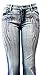 Women's Junior Blue Denim Premium Stretch Bootcut/Straight Cut Jean Pants