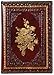 Gold Roses Refillable Leather Journal with Embossed Roses Design, Premium Acid-free Ivory Lined Pages, 6x8