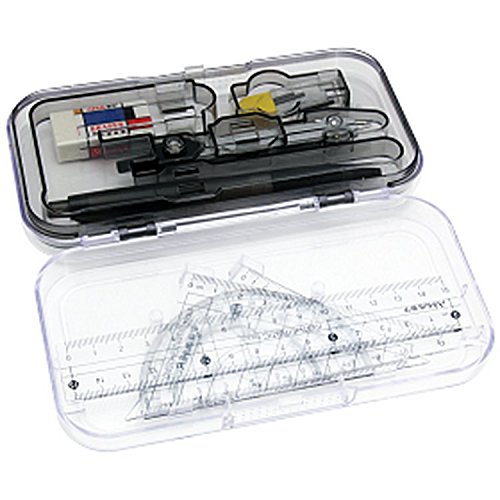 Lukzer Geometry Mathematical Drawing Instrument Box (8 Pcs Set) with
