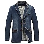 Men’s Denim Blazer Slim  Jacket  Distressed Sports Notched Collar Coat www.denim.fit