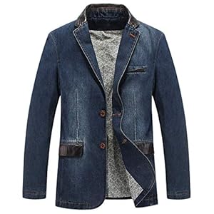 Men’s Denim Blazer Slim  Jacket  Distressed Sports Notched Collar Coat www.denim.fit