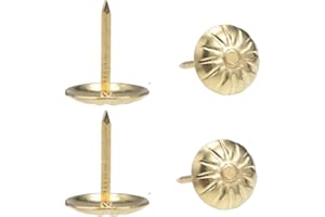 TSURPCAO Antique Upholstery Tacks,120PCS,Furniture Tacks Nails,7/16 Inch Upholstery Nails for Sofa, Chair, Bed and Other Furniture (Gold)