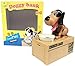 Just us® Choken Bako Robotic Dog Bank Doggy Coin Bank Canine Money Box Black&White
