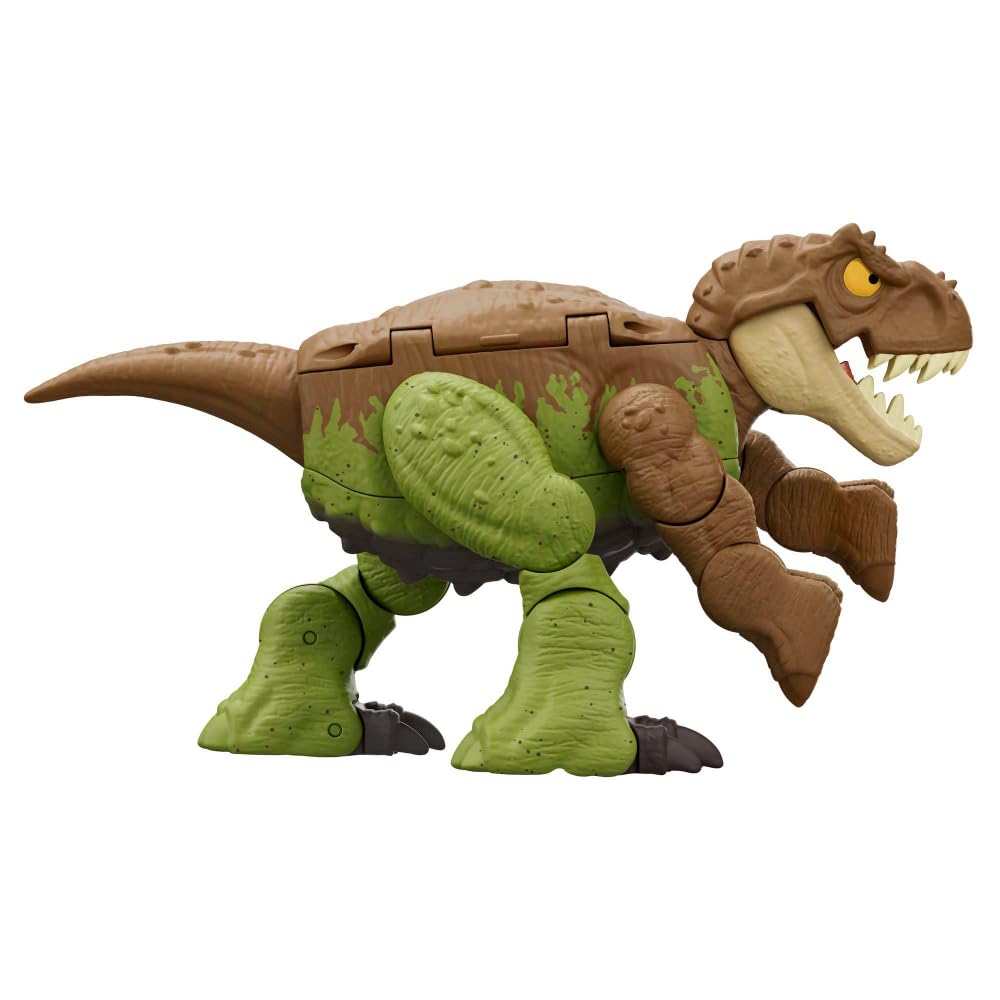 Jurassic World Dinosaur Transforming Toy, 11 Step Tyrannosaurus T Rex to Ankylosaurus Double Danger 2 in 1 Toy, Fierce Changers, HLP06