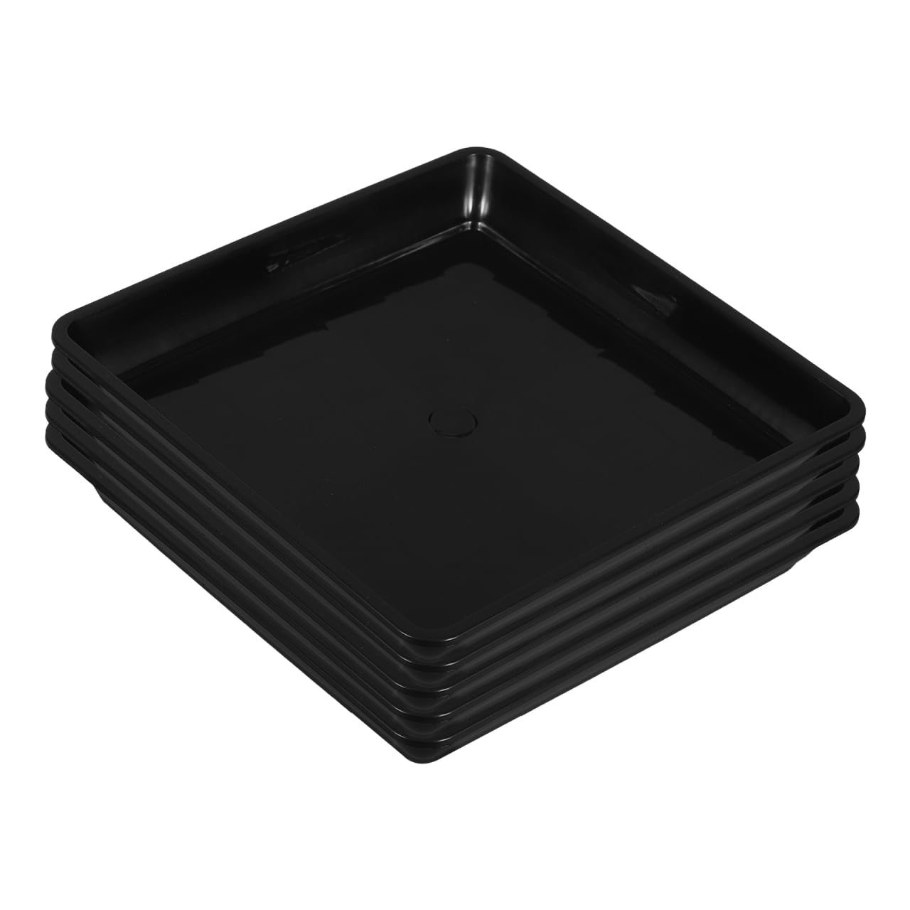 YARNOW Square Plant Pot Tray 7 Inch, Black Plastic Drip Tray for Indoor Outdoor Garden Bonsai Succulents, Water Catcher Plant Pot Saucer Set