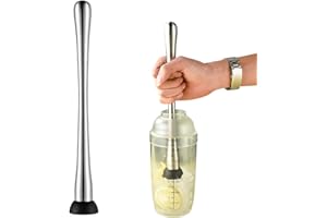 DOERDO Stainless Steel Cocktail Muddler Mojito Masher Fruit Mixer DIY Drink Wine Barware Tool, 11.4Inch