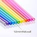 Cupture Reusable & Unbreakable Color Straws - 12 Count + Free Brush (12 solid colors)