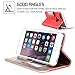 FYY Leather Case with Mirror for iPhone 6S/iPhone 6, Leather Wallet Flip Folio Case with Mirror and Wrist Strap for iPhone 6S/iPhone 6 Red
