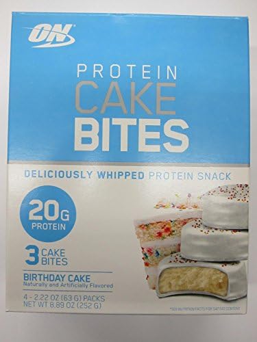 On Protein Cake Bites Whipped Snack, Birthday Cake, 4 Little Bars (Pack of 2)