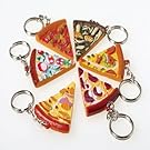 US Toy - Assorted Pizza Slice Key Chains, 1.75", Made of Plastic, (1-Pack of 12)