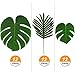 Hicarer 36 Pieces 2 Kinds Artificial Palm Leaves Faux Palm Tree Leaf Fake Monstera Tropical Leaves for Decoration, Green