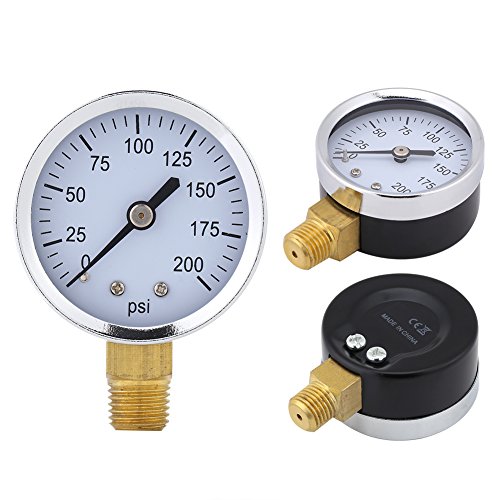 1/4" NPT Thread Pressure Gauge Accurate Fuel Air Oil Liquid Water Pressure Meter 0-200psi