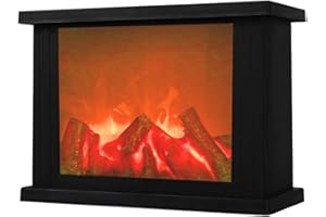 DECANIT 11x4.7x8 Inch Fireplace Lanterns Decorative Flameless Portable Led Lantern Battery Operated and USB Operated 6 Hours Timer Included Indoor/Outdoor(No Heater Function)