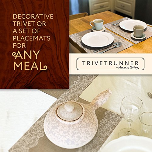 Trivetrunner Decorative Modular Trivet Runner with 6 pcs Placemats Set