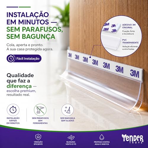 Fita De Vedação Para Frestas PVC Transparente Autoadesiva 4,5cm De Altura, Impermeável, Silenciosa, Anti Pragas, Para Portas E Janelas, Fácil Aplicação Em Vidro, Madeira, Alumínio, Aço E PVC