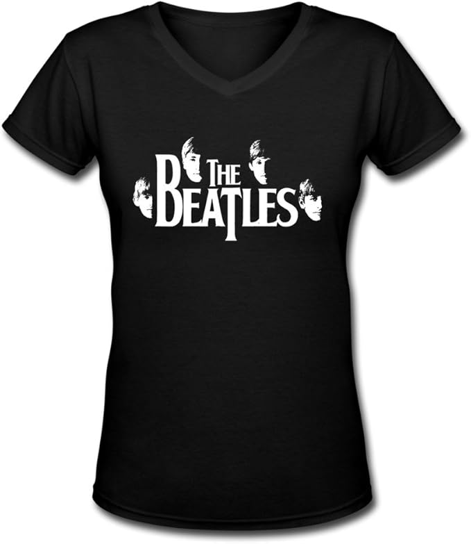 ZhaoHui Novelty Womens The Beatles Vneck Tshirts S Black Amazon.ca