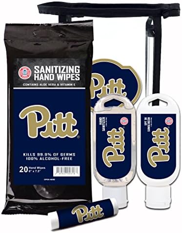 Worthy Promotional NCAA Pittsburgh Panthers 4-Piece Premium Gift Set with SPF 15 Lip Balm, Sanitizer, Wipes, Sunscreen