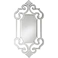 Howard Elliott Small Clarice Rectangular Venetian Wall Hanging Mirror, Antique Accent Piece Design Mirrored Frame, Decorative Fashion Mirrors for Home, Living Room, Entryway & Bathroom, 41 x 22 Inch