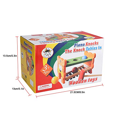 Dacawin Wooden Learning Hammering & Pounding Toy + 8 Notes Xylophone + Shape Color Recognition Xylophone Educational Toys Sets for Kids Toddlers (Multicolor, Baby Toys) - Thumbnail 3