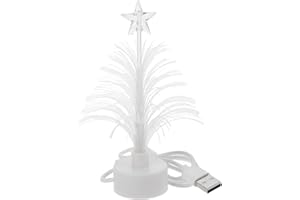 DEARMAMY Christmas Tree USB Power Color Changing Fiber Optic Christmas Tree for Christmas Party Tabletop