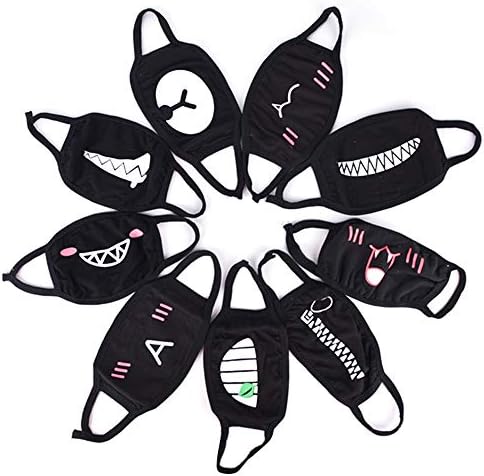 Simshew Antifouling sports mask Cotton Face Mouth Mask Anti Dust Wind for Teens Men Women Outdoor Cycling Sport in Winter Black 9 Pcs Anti-pollution allergy mask