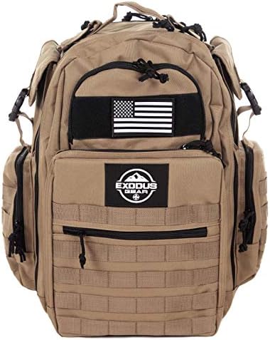 Diaper Bag Backpack by Exodus Gear + Adventure Diaper Bag with Changing Pad + Daddy Diaper Bag for Men and Woman + Hiking Diaper Bag + Dad Diaper Bag + Unisex Diaper Bag + Baby Care (Brown)