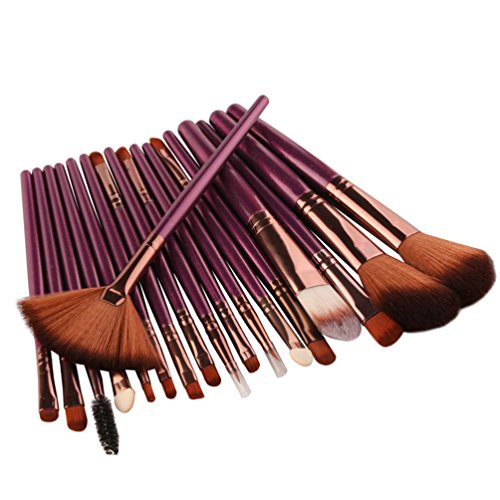 Hot ! Ninasill New 18 pcs Makeup Brush Set tools Make-up Toiletry Kit Wool Make Up Brush Set (Purple)