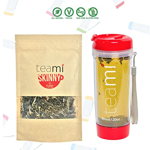 DETOX TEA for a Teatox & Weight Loss - 30 Day Supply to get Fit - Skinny by Teami Blends - Best to Help Boost Metabolism and Reduce Bloating - 100% Natural Appetite Suppressant (w/ Red Tumbler)