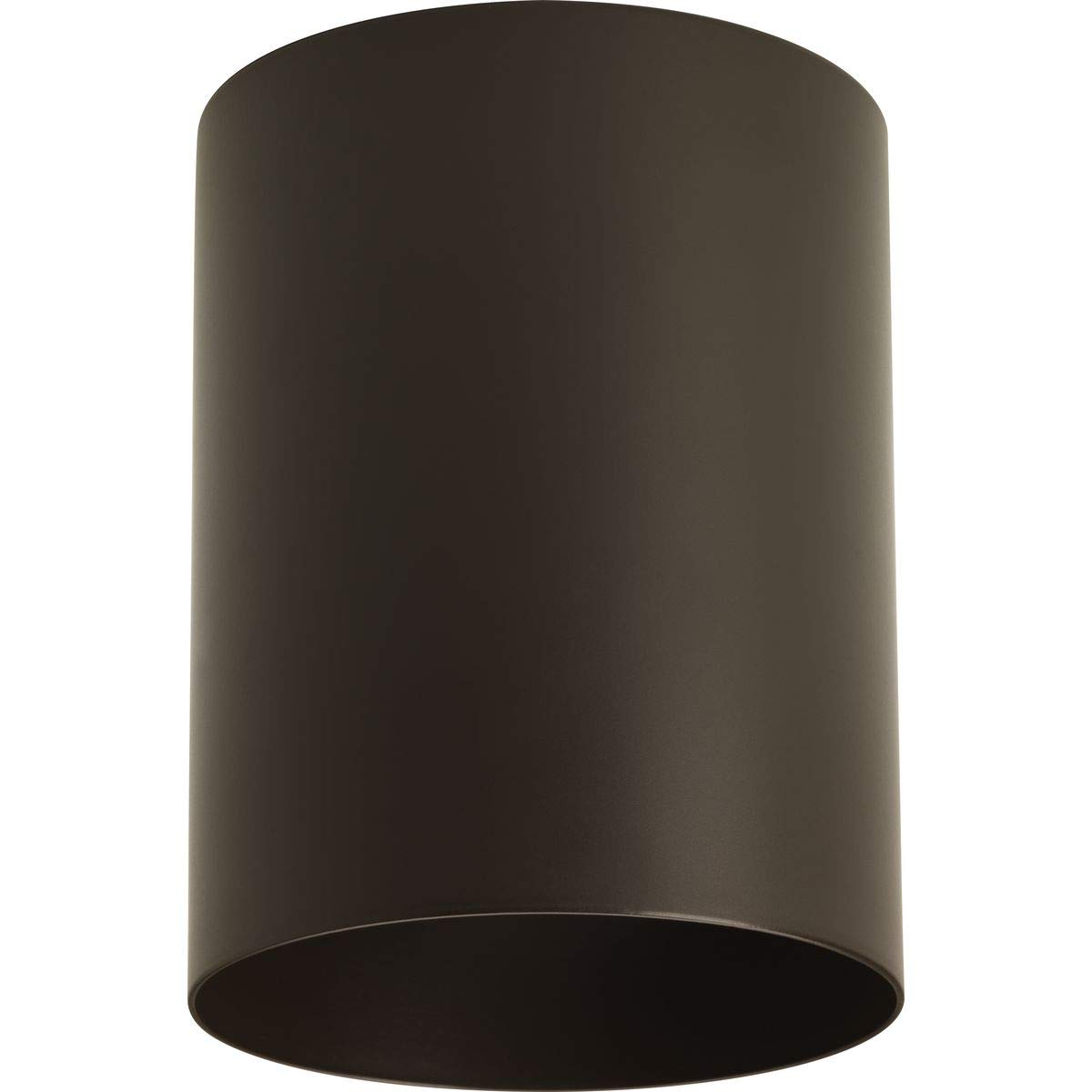 Photo 1 of Progress Lighting 5-Inch Cylinder Outdoor Ceiling Light, 1-Light Modern Flush Mount Ceiling Light Fixture, Interior and Exterior Lighting for Home or Porch, Aluminum Construction, Bronze (P5774-20)