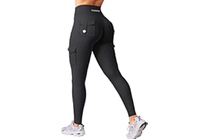 YEOREO CoreFlex Workout Cargo Leggings with Pockets for Women Hidden Scrunch Butt Lifting Leggings Gym Yoga Pants