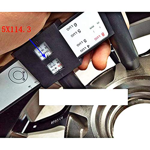 Crazy stone PCD Ruller Stud or Rim Bolt Measuring Tool PCD Ruler 4 5 6 8 Holes Lug Bolt Pattern Gauge (Black)