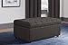 DHP Emily Rectangular Storage Ottoman, Grey Linen
