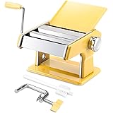 elabo Pasta Machine - Stainless Steel Roller Pasta Maker - 7 Adjustable Thickness Settings Noodles Maker with Hand Crank, Per