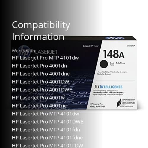 HP 148A Black Laserjet Toner Cartridge | This Cartridge Works Laserjet Pro 4001, MFP 4101 | W1480A