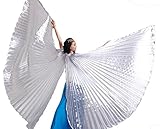 Dance Fairy Belly Dance Isis Wings Opening Dance Costume,Silver