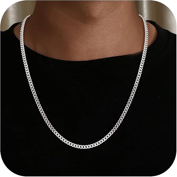 Classic 12mm 925 Sterling Silver Chain Necklace For Men – 18 To 30 Inches – Perfect For Gifts