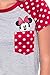 Disney Junior T-Shirt Minnie Mouse Peeking Out of Pocket Print Tee Grey (Small)