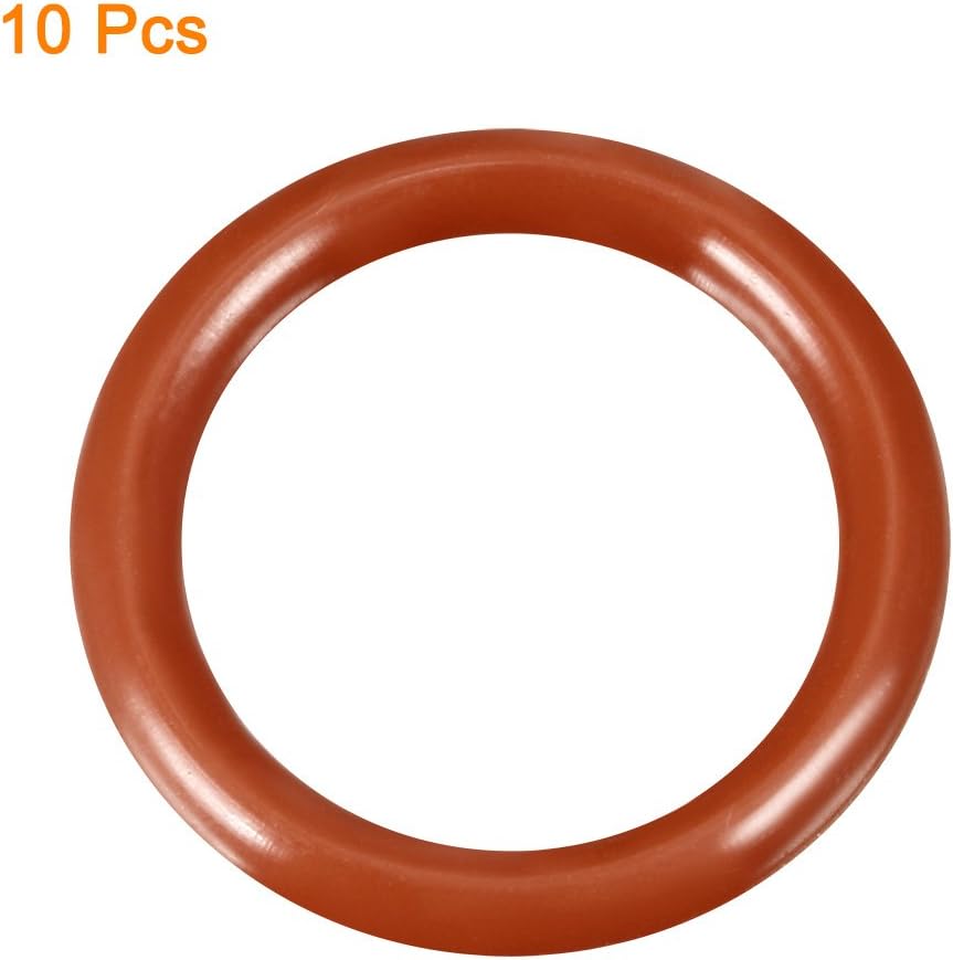 sourcingmap Silicone O-Ring, 28mm OD, 21mm ID, 3.5mm Width, VMQ Seal Rings Gasket, Red, Pack of 10, 21mmx28mmx3.5mm - Image 3