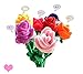 Fumingsi 8 Piece Colorful Bendable Stuffed Rose Plush Flower 12
