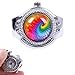 Eachbid Smart Applied Round Child Lady Steel Rainbow Pattern Elastic Quartz Finger Ring Watch Gift
