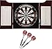 Viper Hudson All-in-One Dart Center: Classic Solid Wood Cabinet & Official Sisal/Bristle Dartboard Bundle with Steel-Tip Dart Set, Dry Erase Scoreboard & Out-Chart, Mahogany Finish