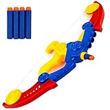 Toysery Toy Bow and Arrow for Kids with 4 Foam Arrows Like Darts - Great Indoor and Outdoor Archery Bow and Arrow Set - Hunting Games for Kids