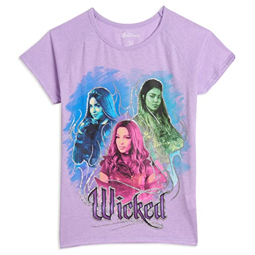 Disney Descendants Mal Evie Uma Carlos Jay Little Girls 3 Pack T-Shirt ...