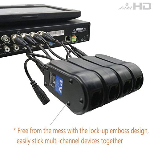 Feefine 1 Pair Passive Video Balun BNC to RJ45 Adapter with Power (Upgraded Solution) Full-HD 1080P-5MP Surveillance Security Camera Video Transceiver Cat5e/Cat6 Ethernet Cable to BNC Connector - Thumbnail 3