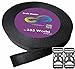 333 World Polypro Webbing Strap for Bags, Backpacks, Handles, Luggage, Belts, Climbing Harnesses, Slings, Collars, Tow Ropes. FREE with 2 pcs. Plastic Buckles. (Black 7869 1.5